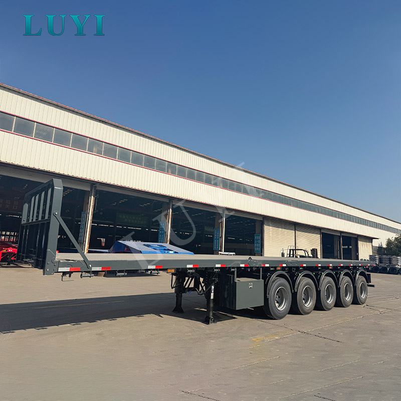 13.6एम कंटेनर ट्रांसपोर्ट 5 एक्सल फ्लैटबेड सेमी ट्रेलर