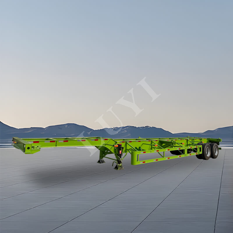 2 एक्सल भार वहन करने वाला कंटेनर 20/40 टन स्केलेटल सेमी ट्रेलर