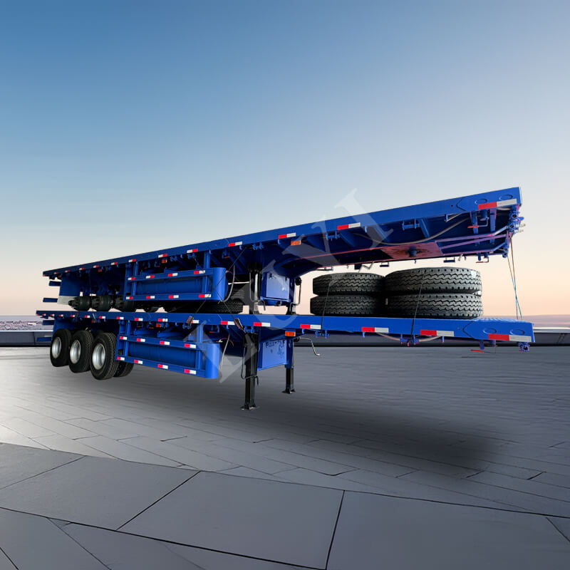 बिक्री के लिए 3 एक्सल 50 टन फ्लैटबेड सेमी ट्रेलर