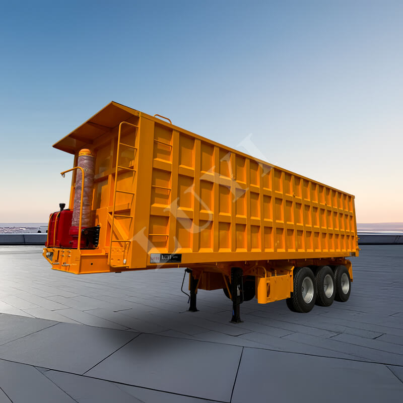 3-एक्सल 60-टन रियर-टिपिंग डंप सेमी-ट्रेलर