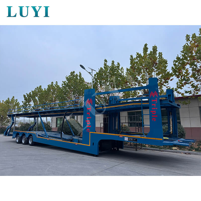 3-एक्सल कार ट्रांसपोर्ट सेमी-ट्रेलर, 17-मीटर कंटेनर ट्रेलर