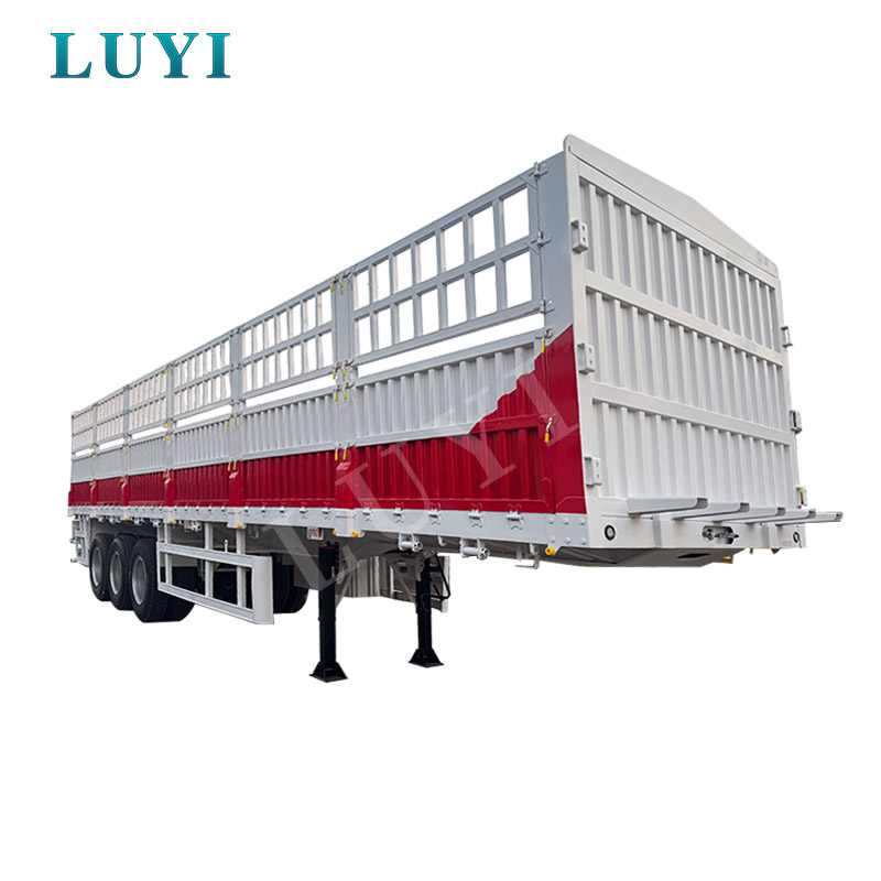 60 टन के थोक कार्गो के लिए 3 एक्सल बाड़ सेमी ट्रेलर