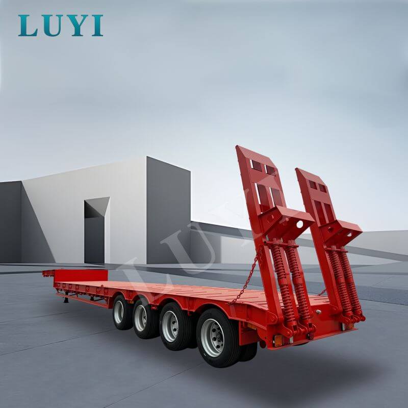 4-एक्सल 60-टन गूज़नेक लो-बेड सेमी-ट्रेलर