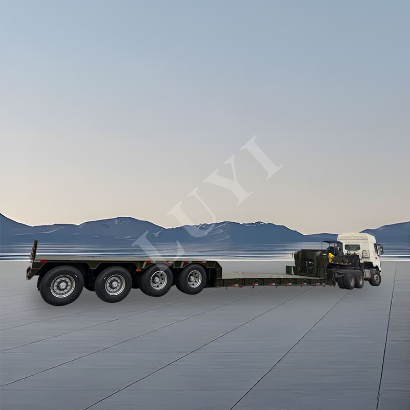 4-एक्सल डिटैचेबल गूज़नेक 150-टन लो-बेड ट्रक ट्रेलर