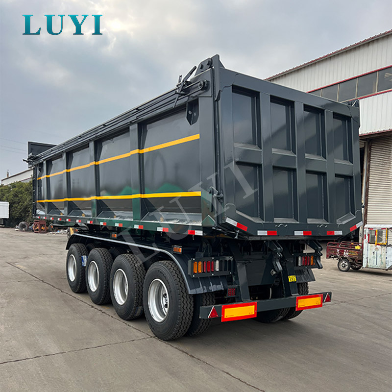थोक सामग्री परिवहन के लिए 4-एक्सल रियर-टिपिंग सेमी-ट्रेलर