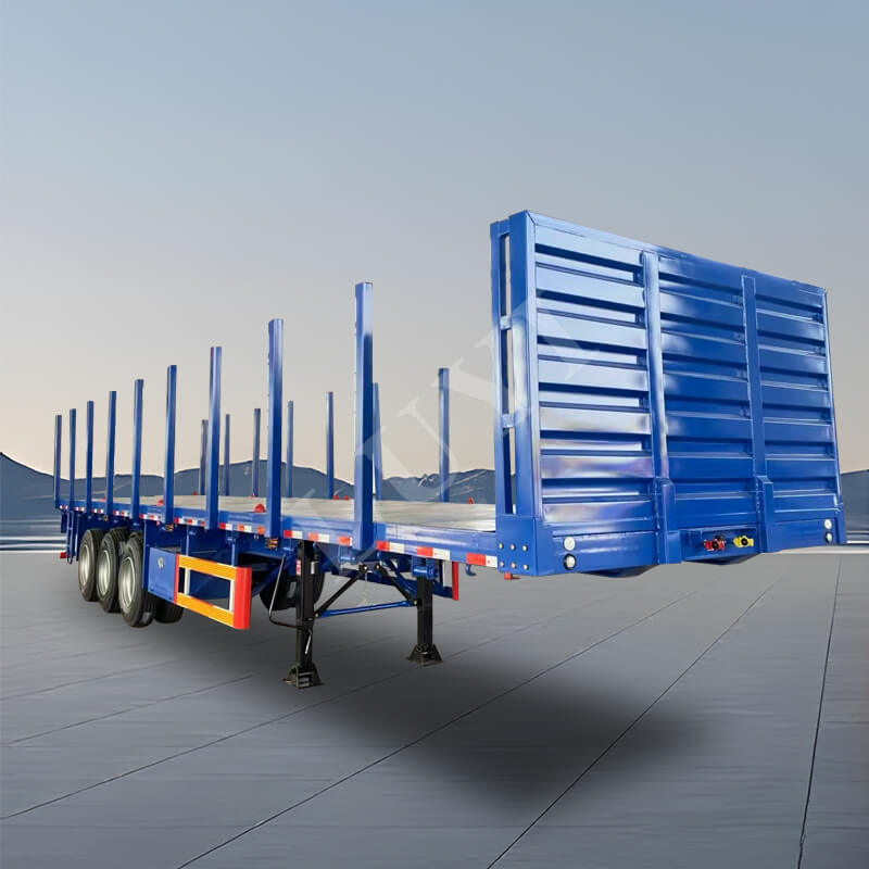 40 फीट 50 टन 3 एक्सल स्टील फ्लैटबेड सेमी-ट्रेलर