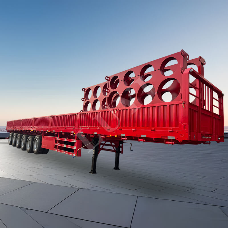 6-एक्सल 15.5-मीटर 80-100 टन 40-फुट साइड वॉल सेमी-ट्रेलर,