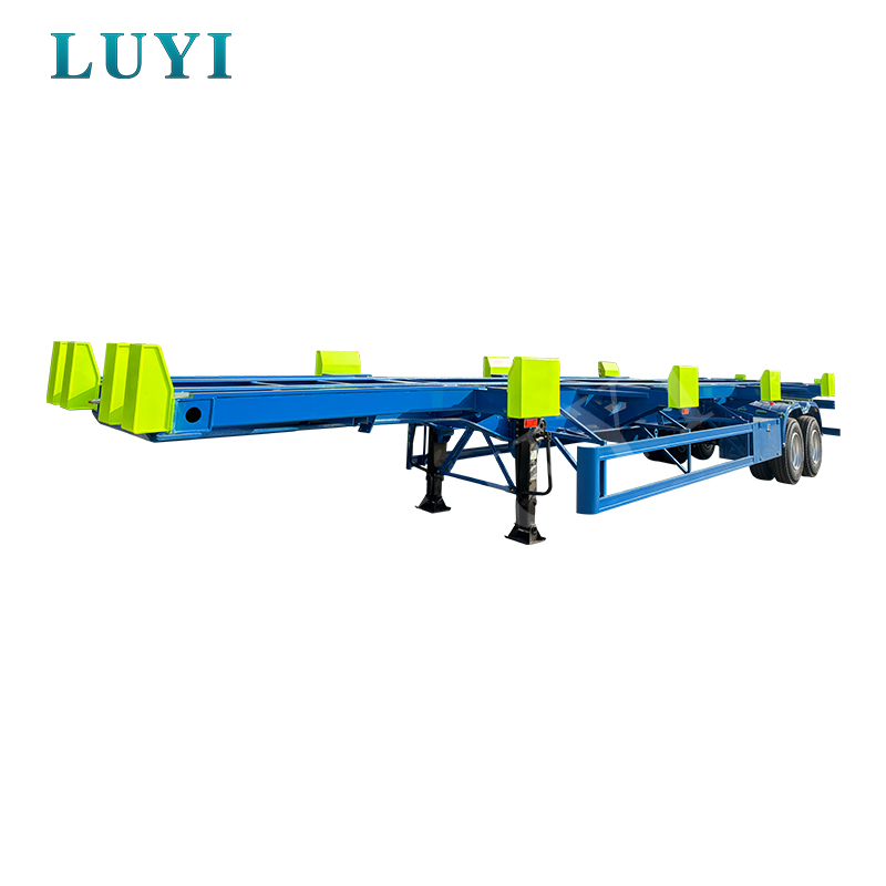 60-टन डॉक कंटेनर ट्रांसपोर्ट स्केलेटल सेमी-ट्रेलर