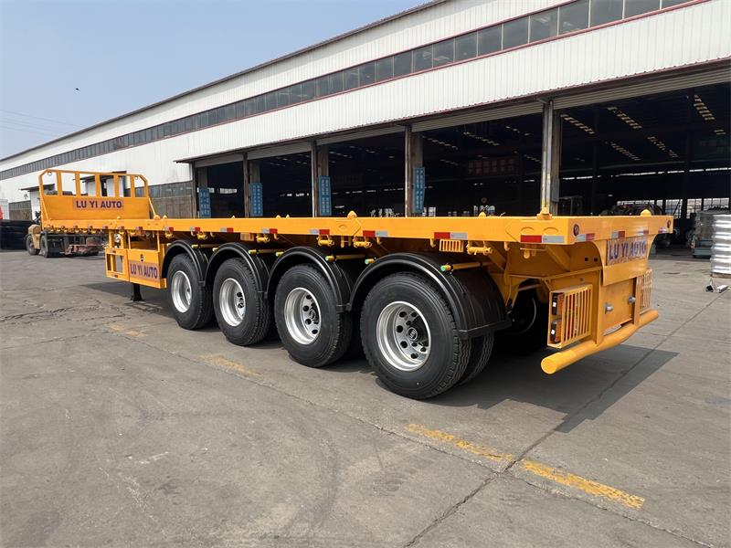 कंटेनर और भारी कार्गो परिवहन के लिए हेवी ड्यूटी 4 एक्सल 80T फ्लैटबेड सेमी ट्रेलर