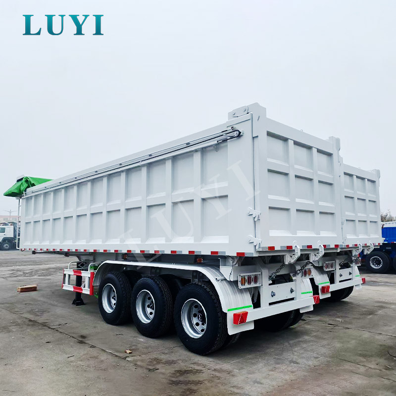 LUYI 3-एक्सल 80-100 टन रियर-टिपिंग डंप सेमी-ट्रेलर