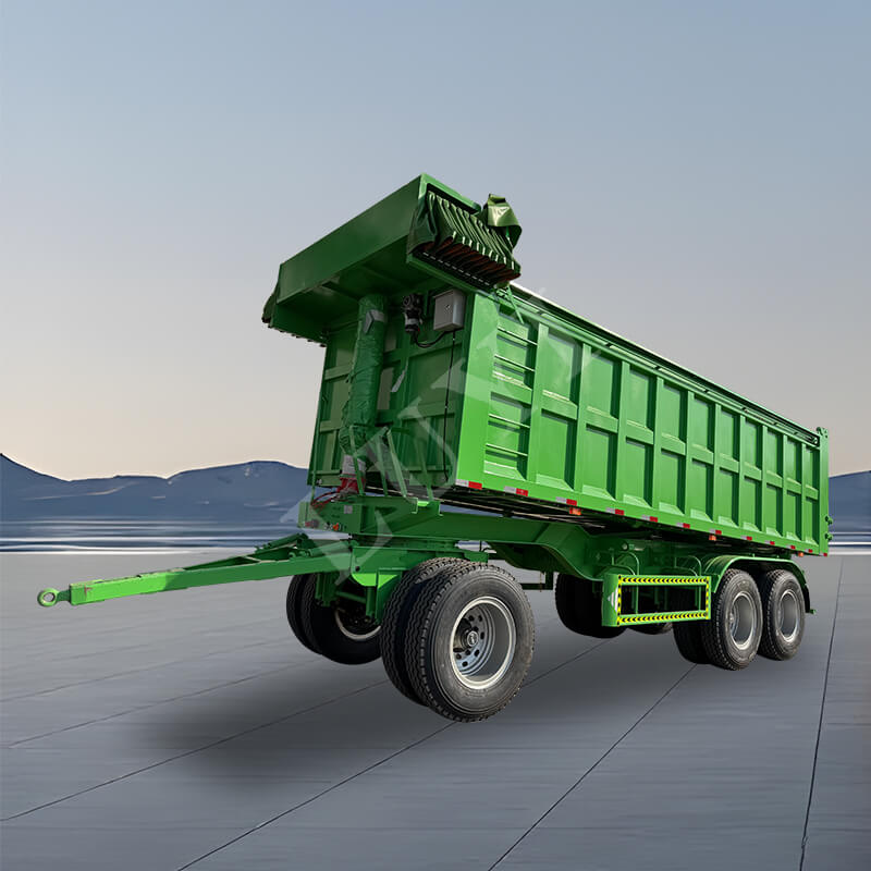 दो-अक्ष आयताकार 30/50 क्यूबिक रियर अनलोडिंग सेमी-ट्रेलर